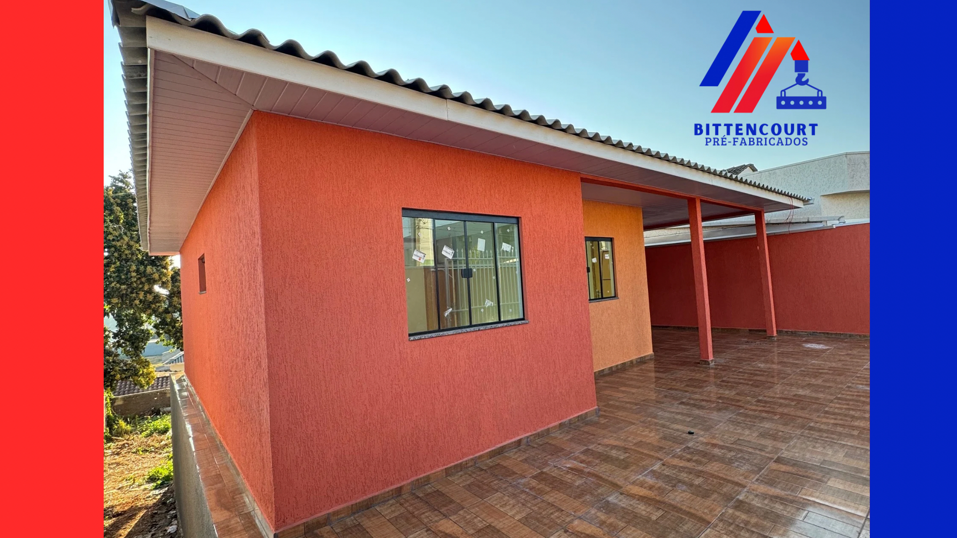 Casa vermelha pré-fabricada